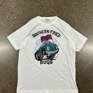 VTG 80s Volkswagen Southern Fried Bugs Rat Fink T-Shirt Single Stitch (Size XL)